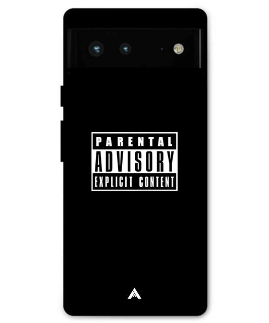 Parental Advisory Metal Back Cover Phone Case for Pixel 7