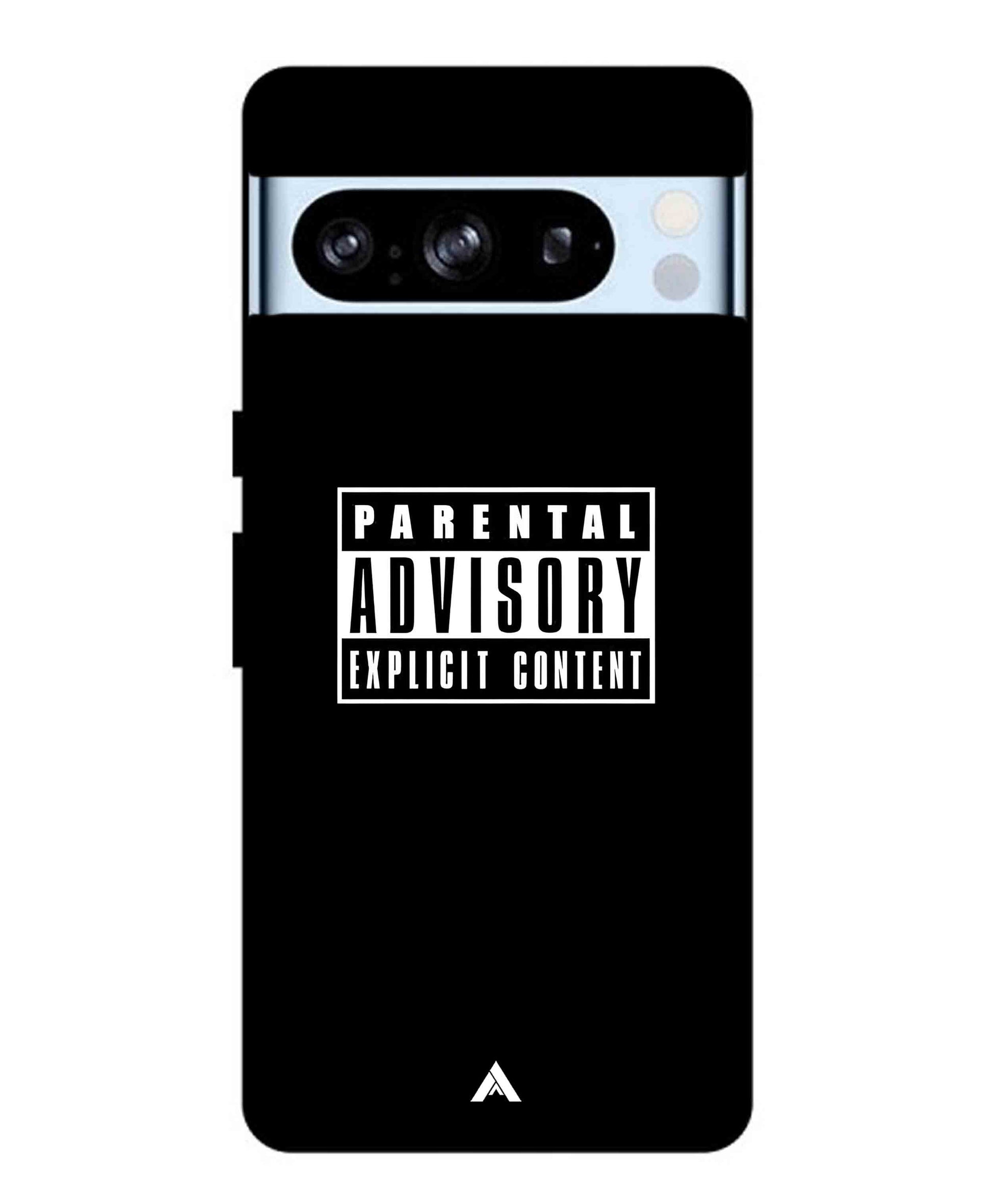 Parental Advisory Metal Back Cover Phone Case for Pixel 8 Pro