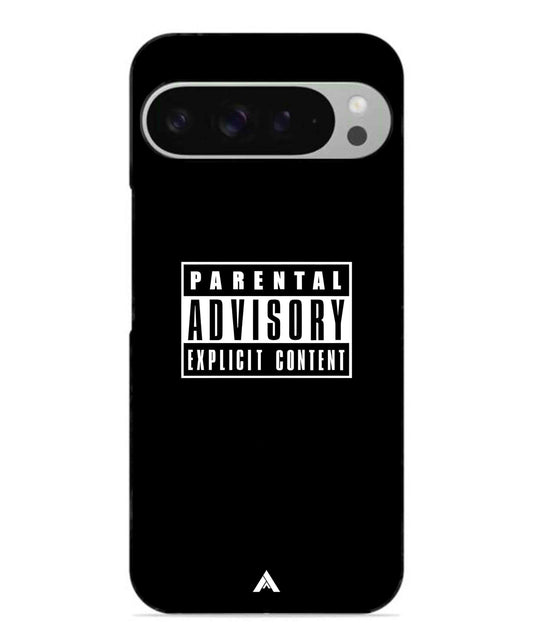 Parental Advisory Metal Back Cover Phone Case for Pixel 9 Pro XL