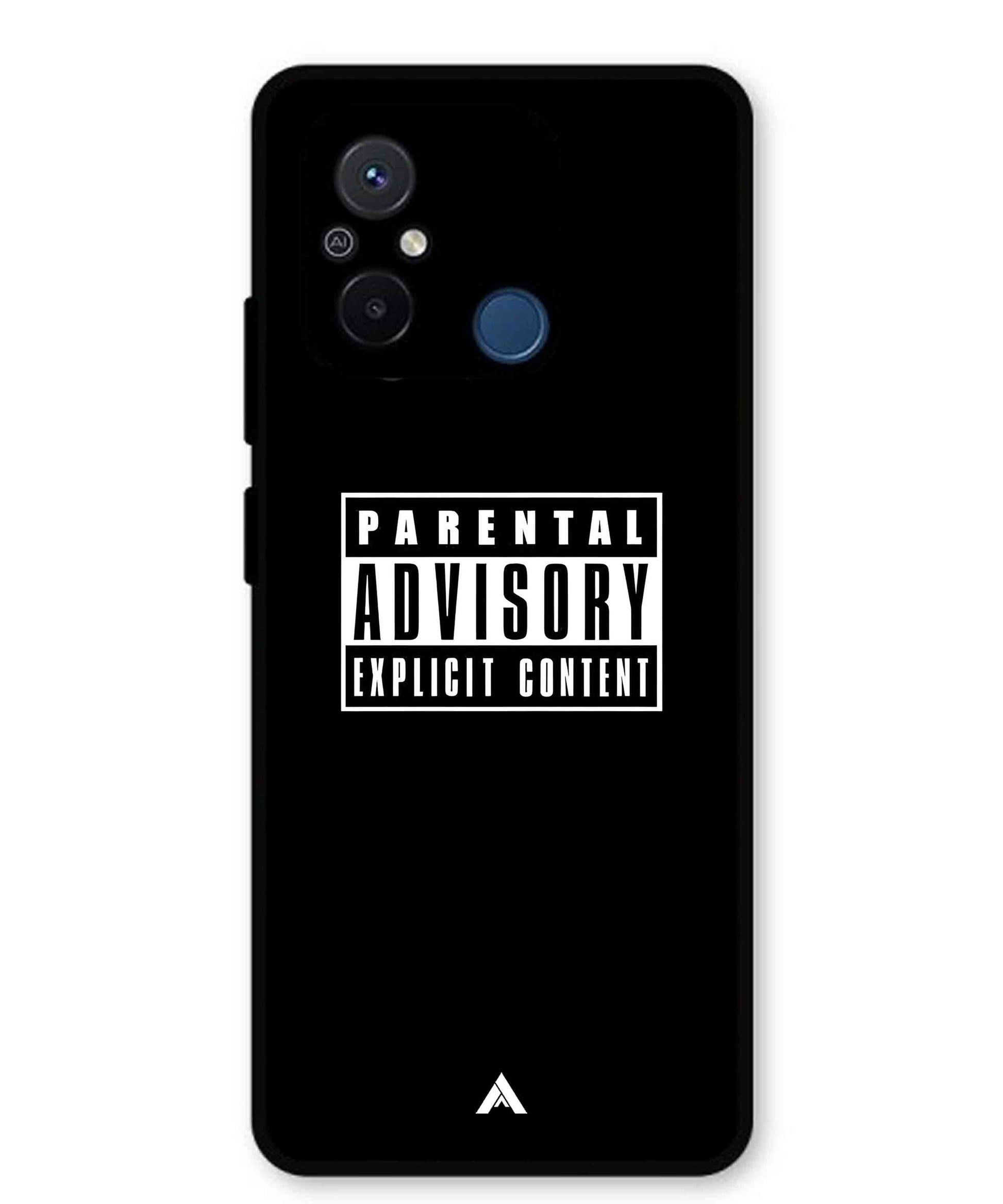 Parental Advisory Metal Back Cover Phone Case for Poco C55
