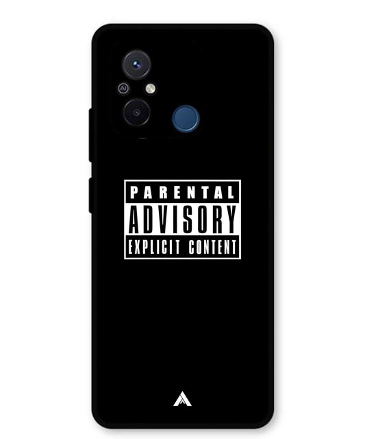 Parental Advisory Metal Back Cover Phone Case for Poco C55