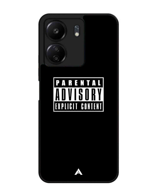 Parental Advisory Metal Back Cover Phone Case for Poco C65