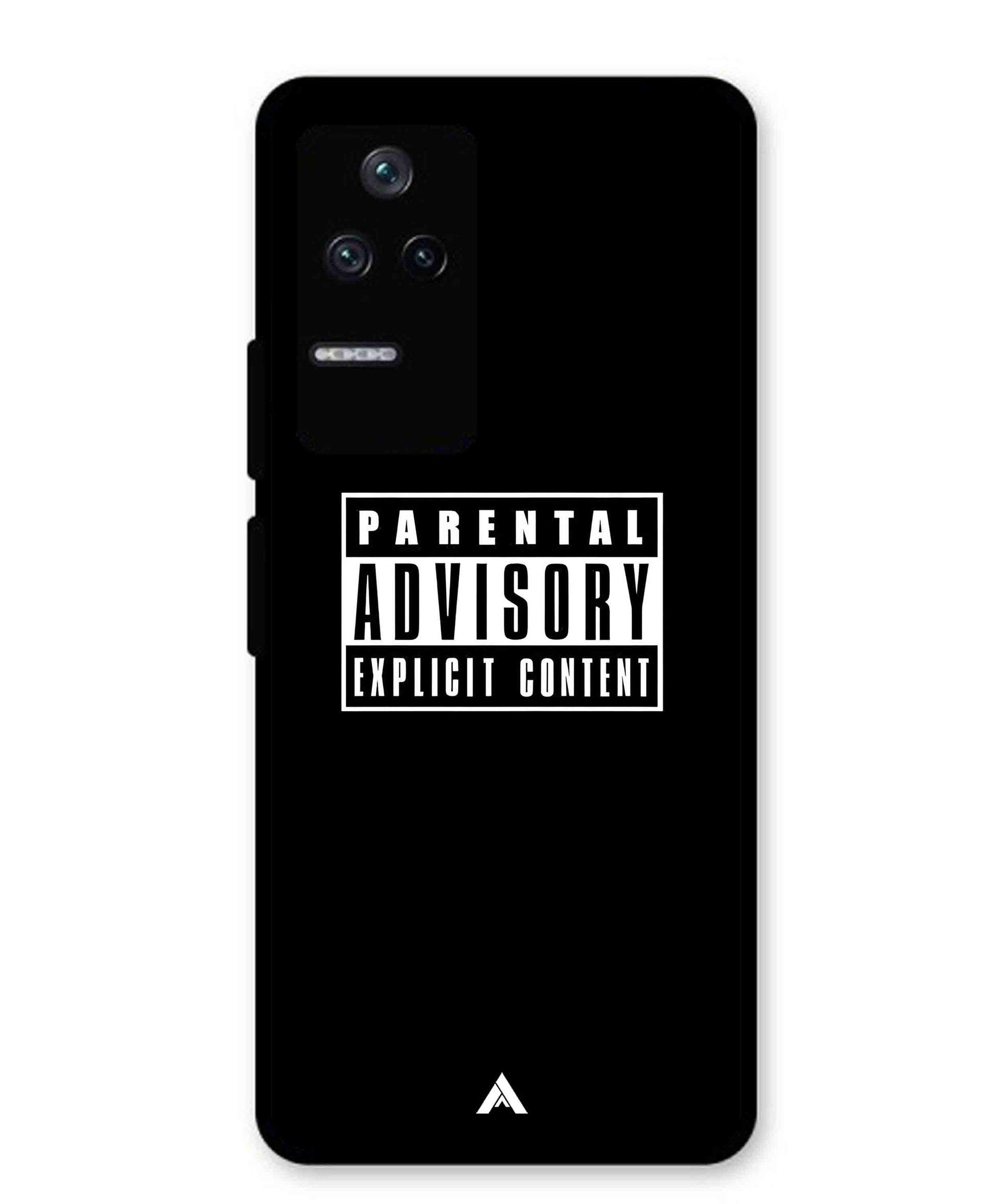 Parental Advisory Metal Back Cover Phone Case for Poco F4
