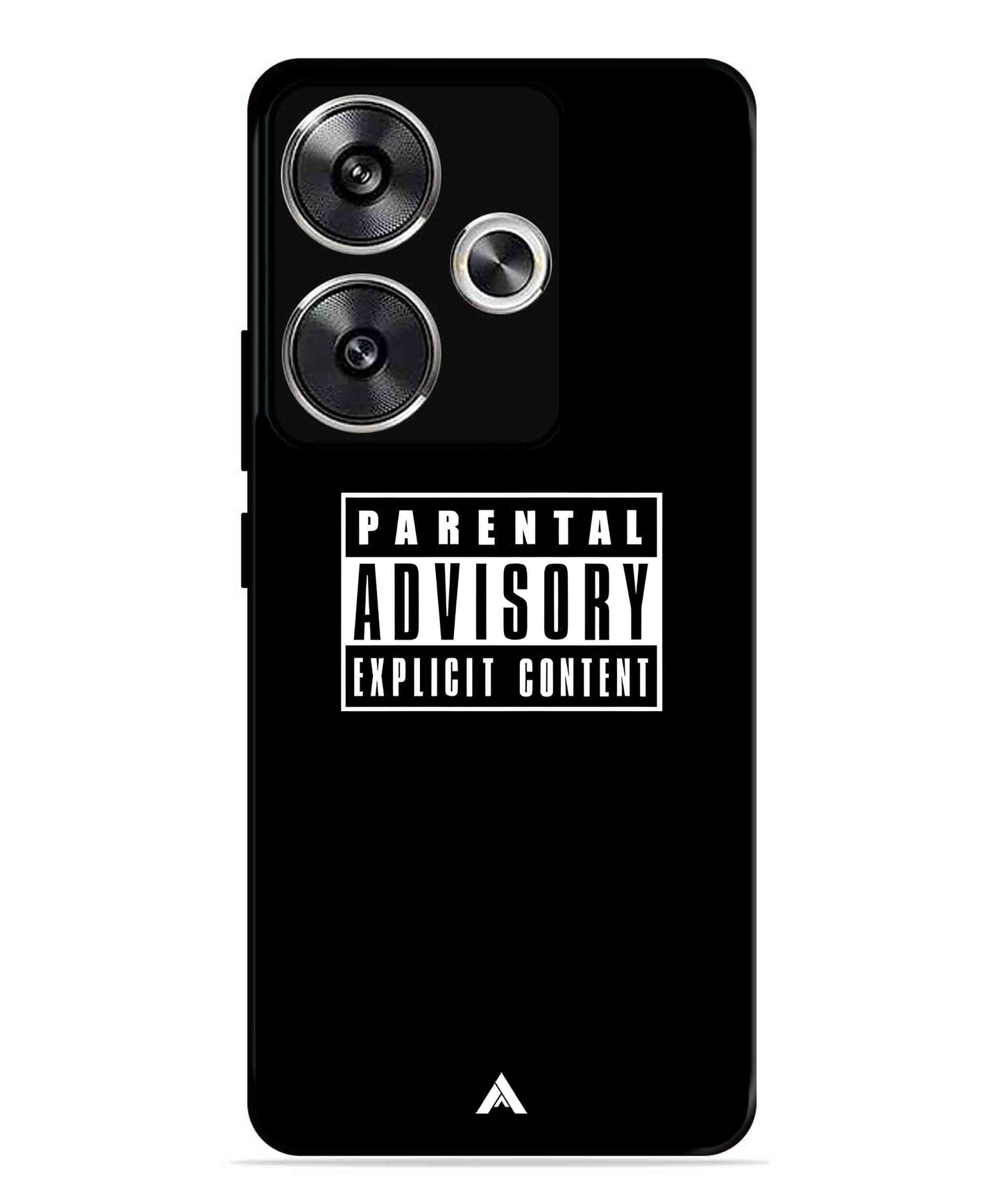 Parental Advisory Metal Back Cover Phone Case for Poco F6