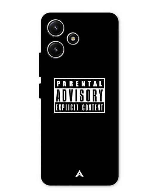 Parental Advisory Metal Back Cover Phone Case for Poco M6 Pro