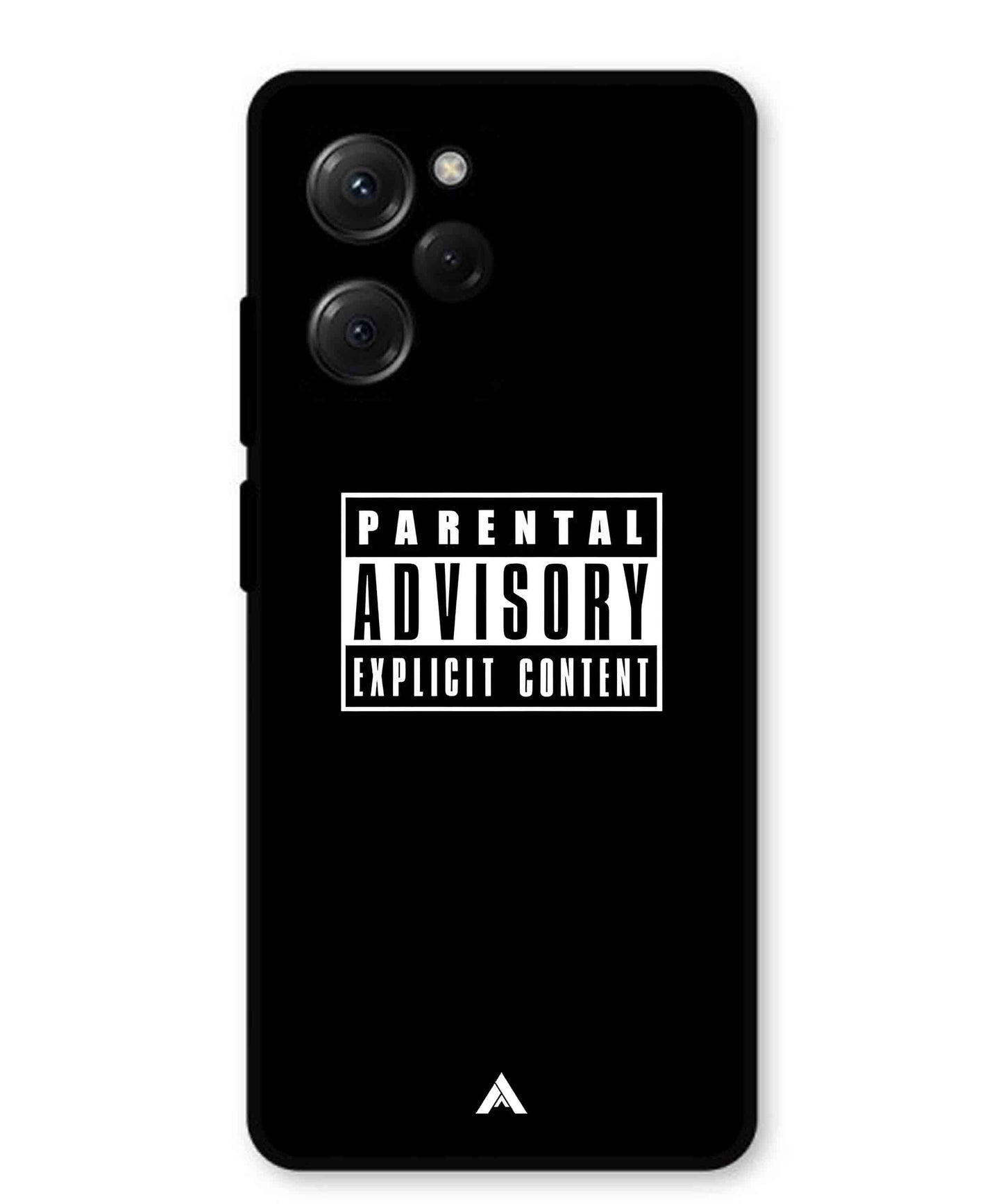 Parental Advisory Metal Back Cover Phone Case for Poco X5 Pro