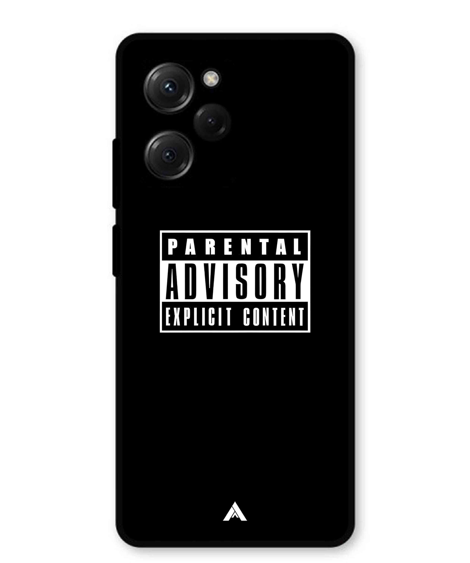 Parental Advisory Metal Back Cover Phone Case for Poco X5 Pro