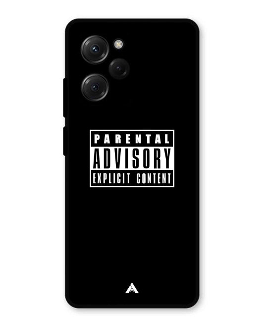 Parental Advisory Metal Back Cover Phone Case for Poco X5 Pro