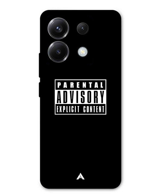 Parental Advisory Metal Back Cover Phone Case for Poco X6