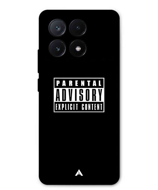 Parental Advisory Metal Back Cover Phone Case for Poco X6 Pro