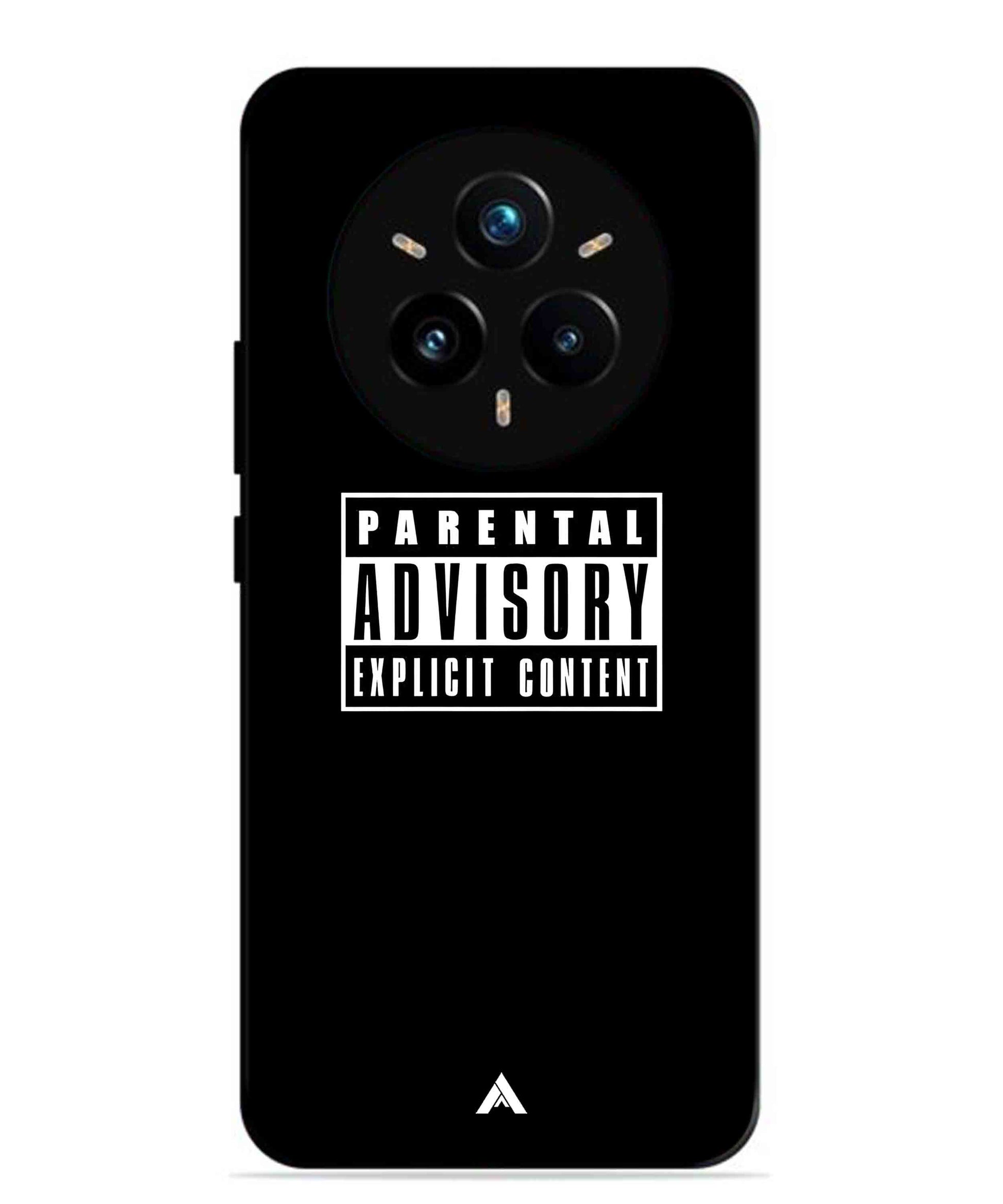 Parental Advisory Metal Back Cover Phone Case for Realme 14 Pro