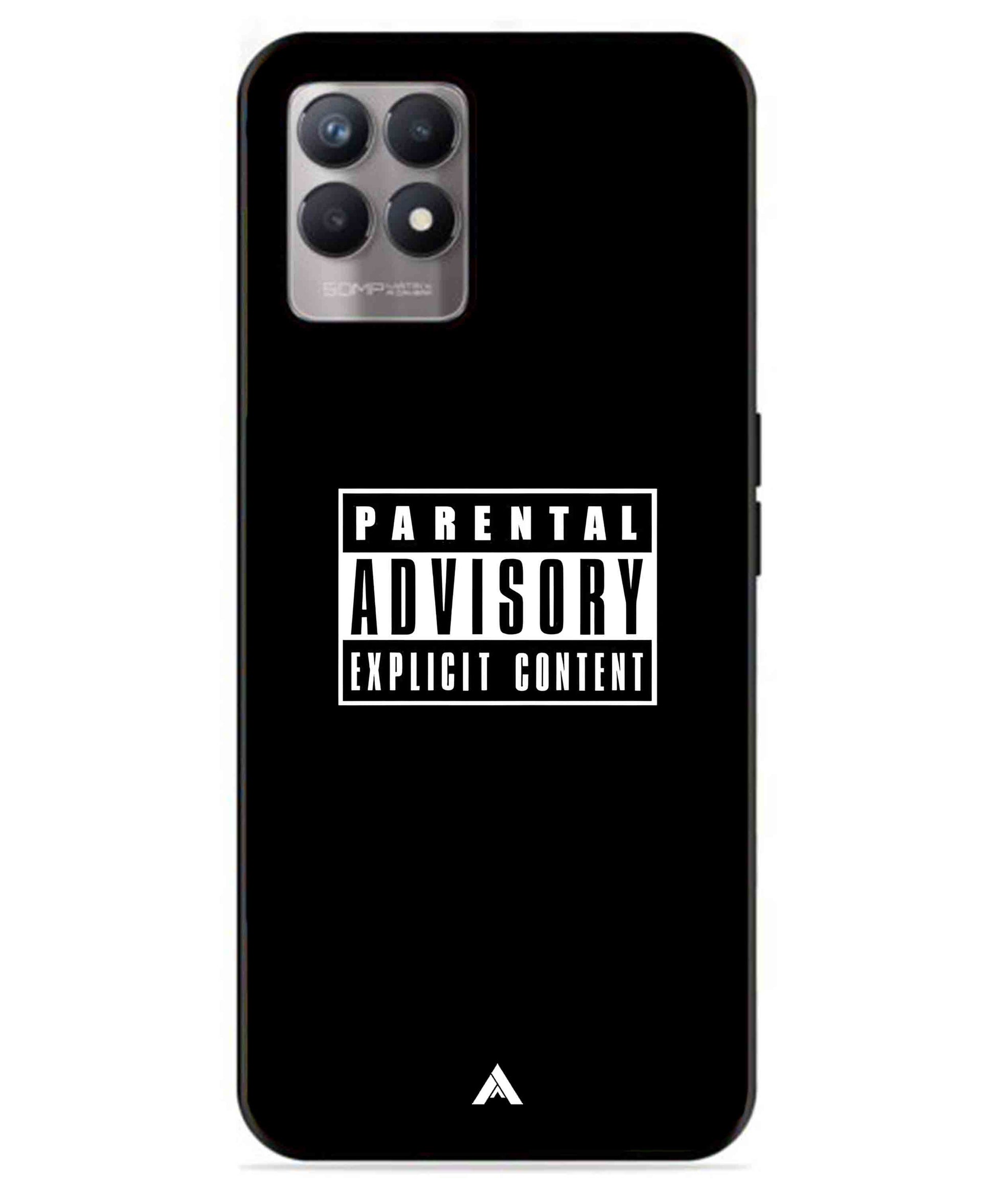 Parental Advisory Metal Back Cover Phone Case for Realme 8 4G