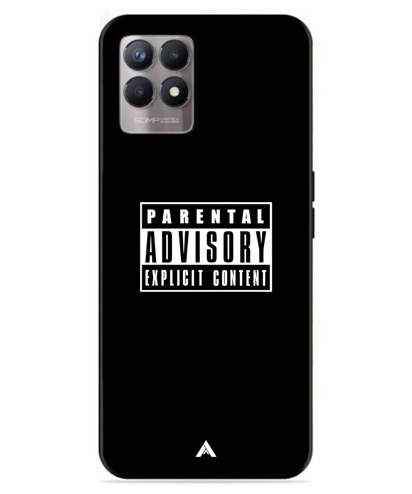 Parental Advisory Metal Back Cover Phone Case for Realme 8i