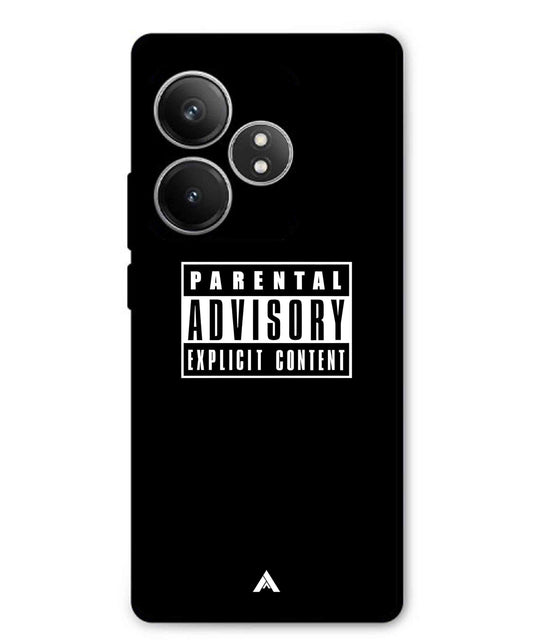 Parental Advisory Metal Back Cover Phone Case for Realme GT 6T