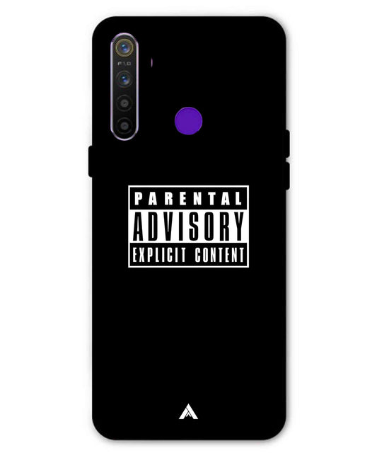 Parental Advisory Metal Back Cover Phone Case for Realme Narzo 10