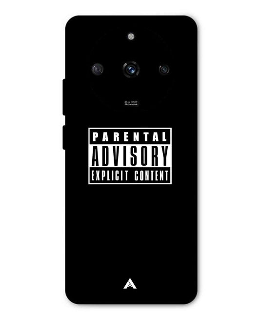 Parental Advisory Metal Back Cover Phone Case for Realme Narzo 60