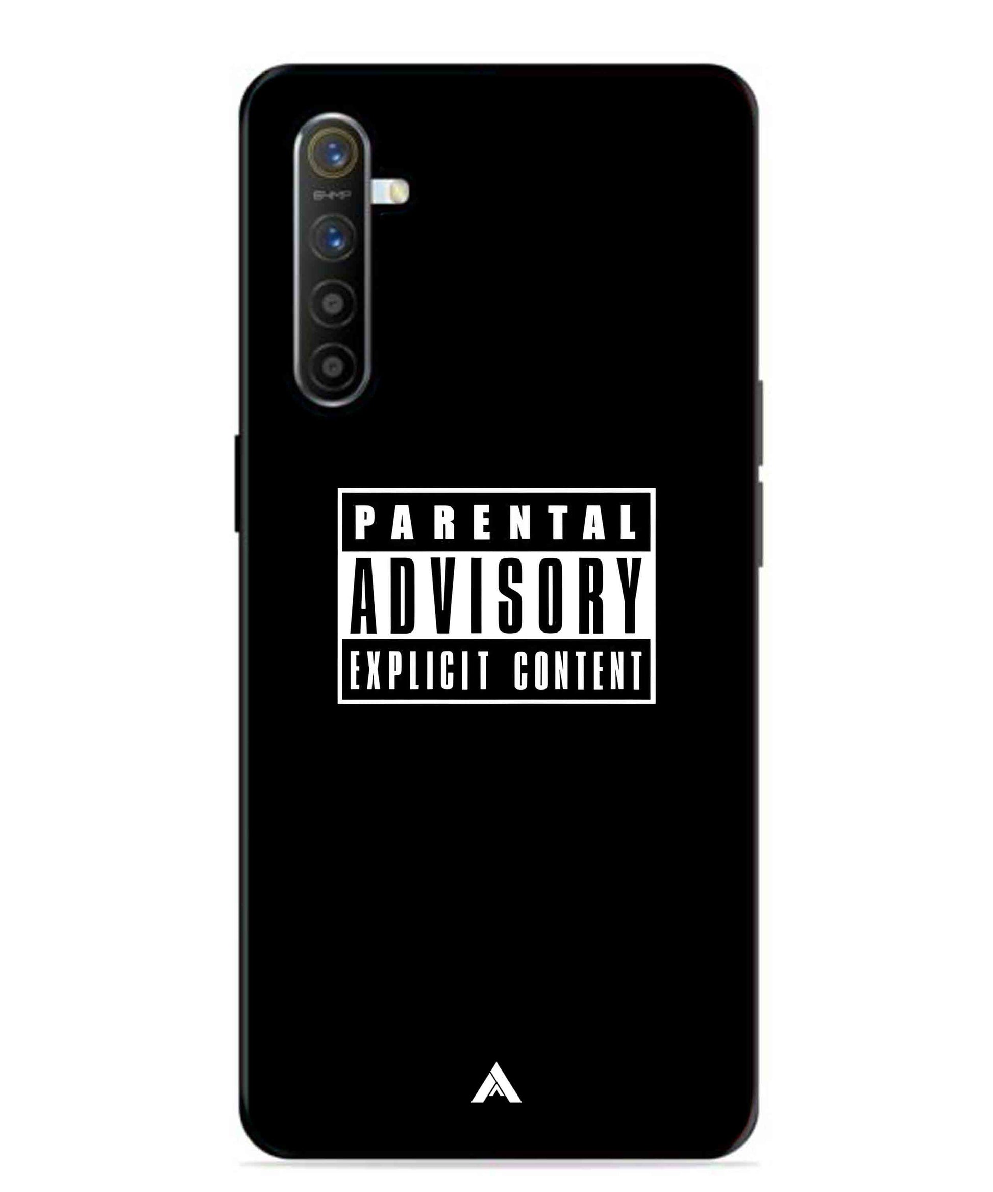 Parental Advisory Metal Back Cover Phone Case for Realme XT