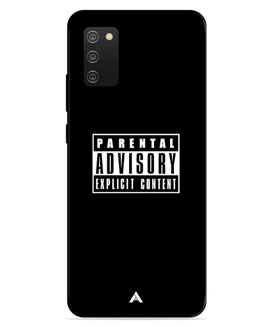 Parental Advisory Metal Back Cover Phone Case for Samsung Galaxy A03s
