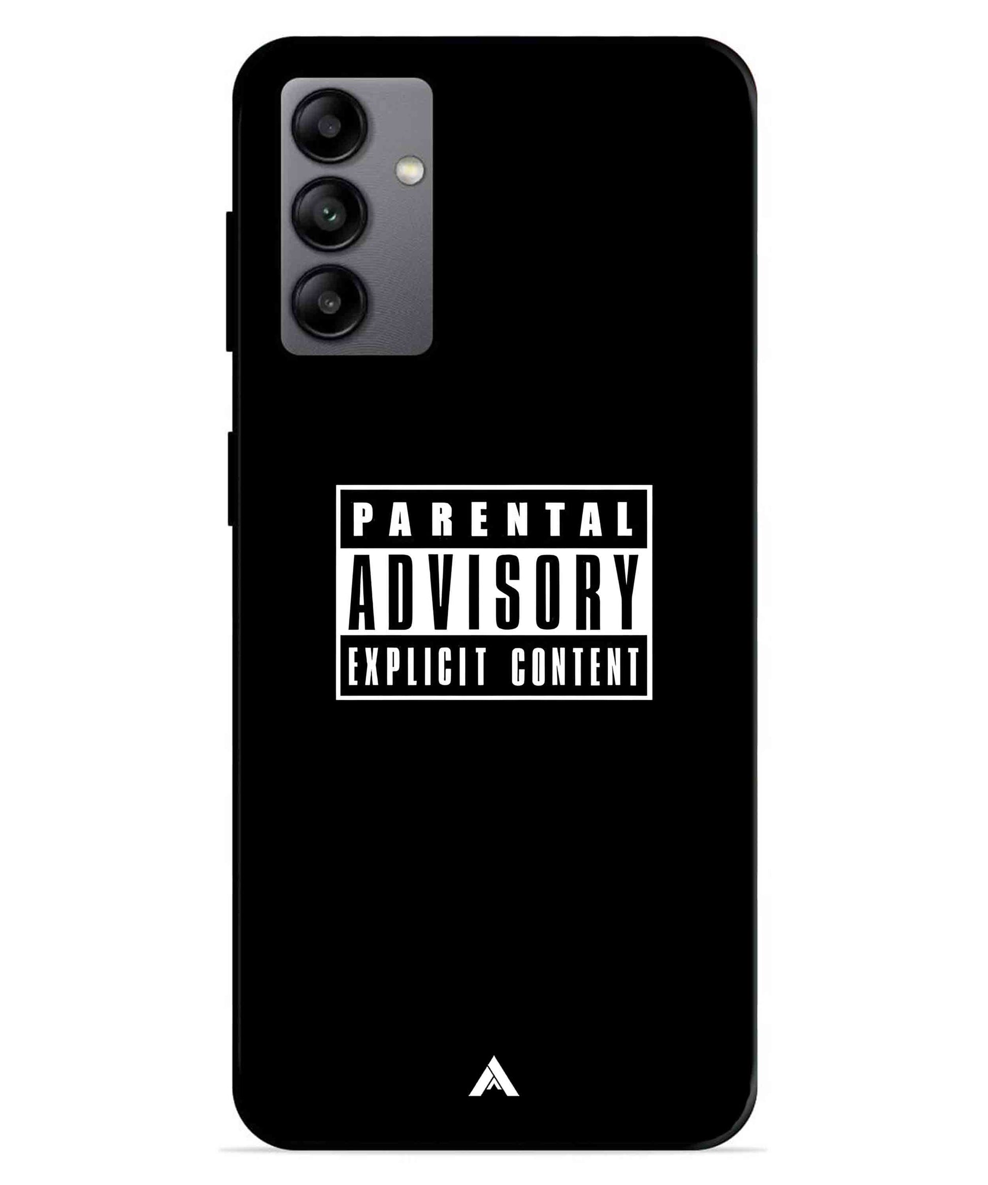 Parental Advisory Metal Back Cover Phone Case for Samsung Galaxy A04s