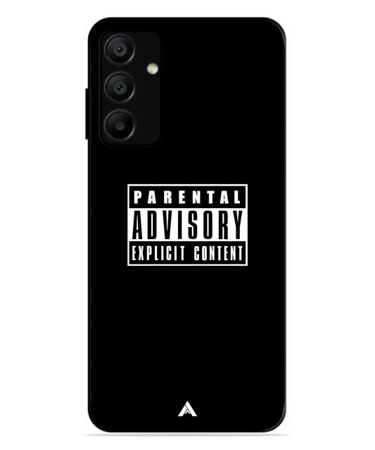 Parental Advisory Metal Back Cover Phone Case for Samsung Galaxy A15 5G