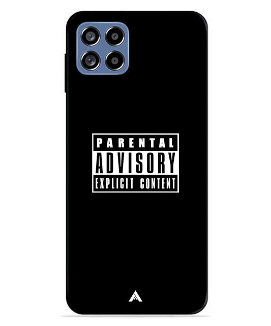 Parental Advisory Metal Back Cover Phone Case for Samsung Galaxy A22 5G