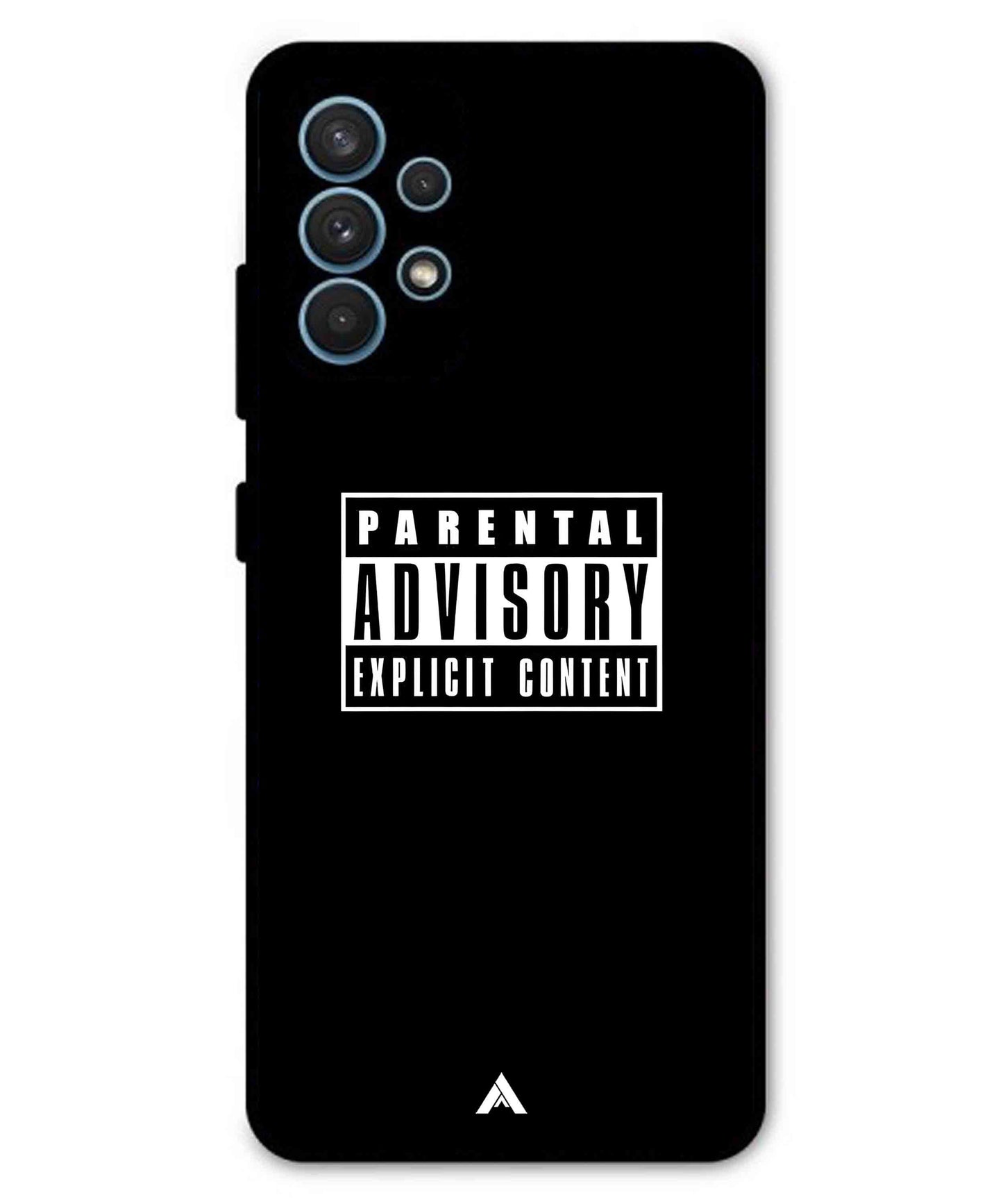 Parental Advisory Metal Back Cover Phone Case for Samsung Galaxy A32 4G