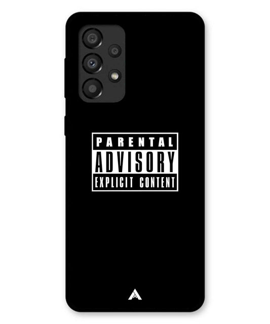 Parental Advisory Metal Back Cover Phone Case for Samsung Galaxy A33 5G