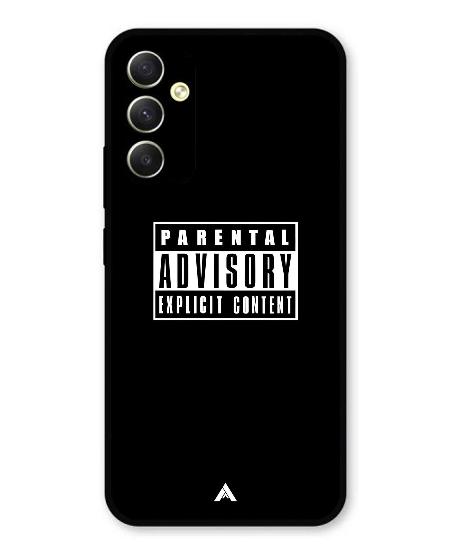 Parental Advisory Metal Back Cover Phone Case for Samsung Galaxy A34 5G