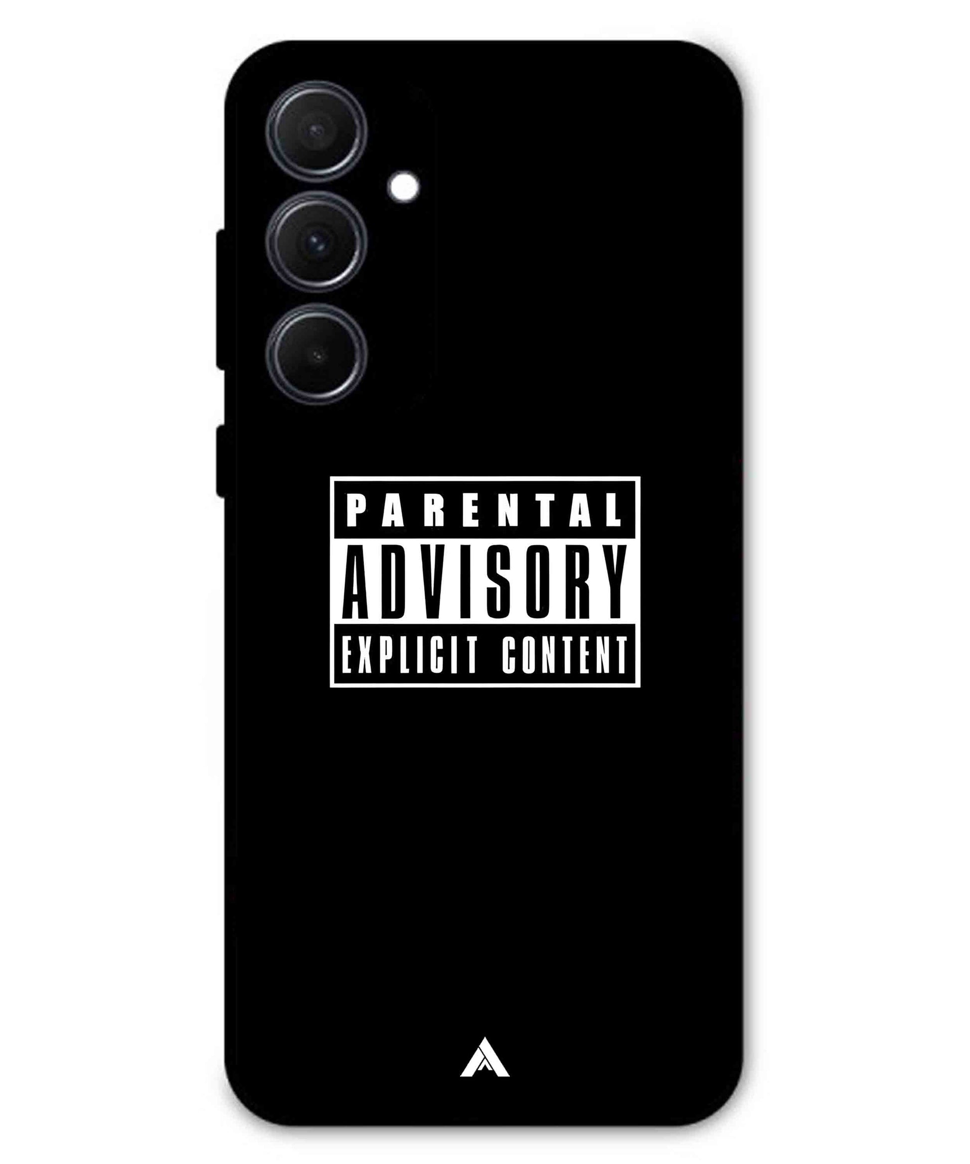 Parental Advisory Metal Back Cover Phone Case for Samsung Galaxy A35