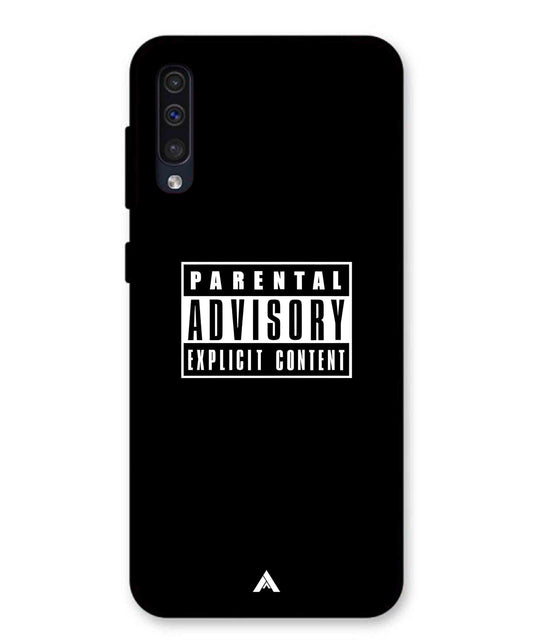 Parental Advisory Metal Back Cover Phone Case for Samsung Galaxy A50