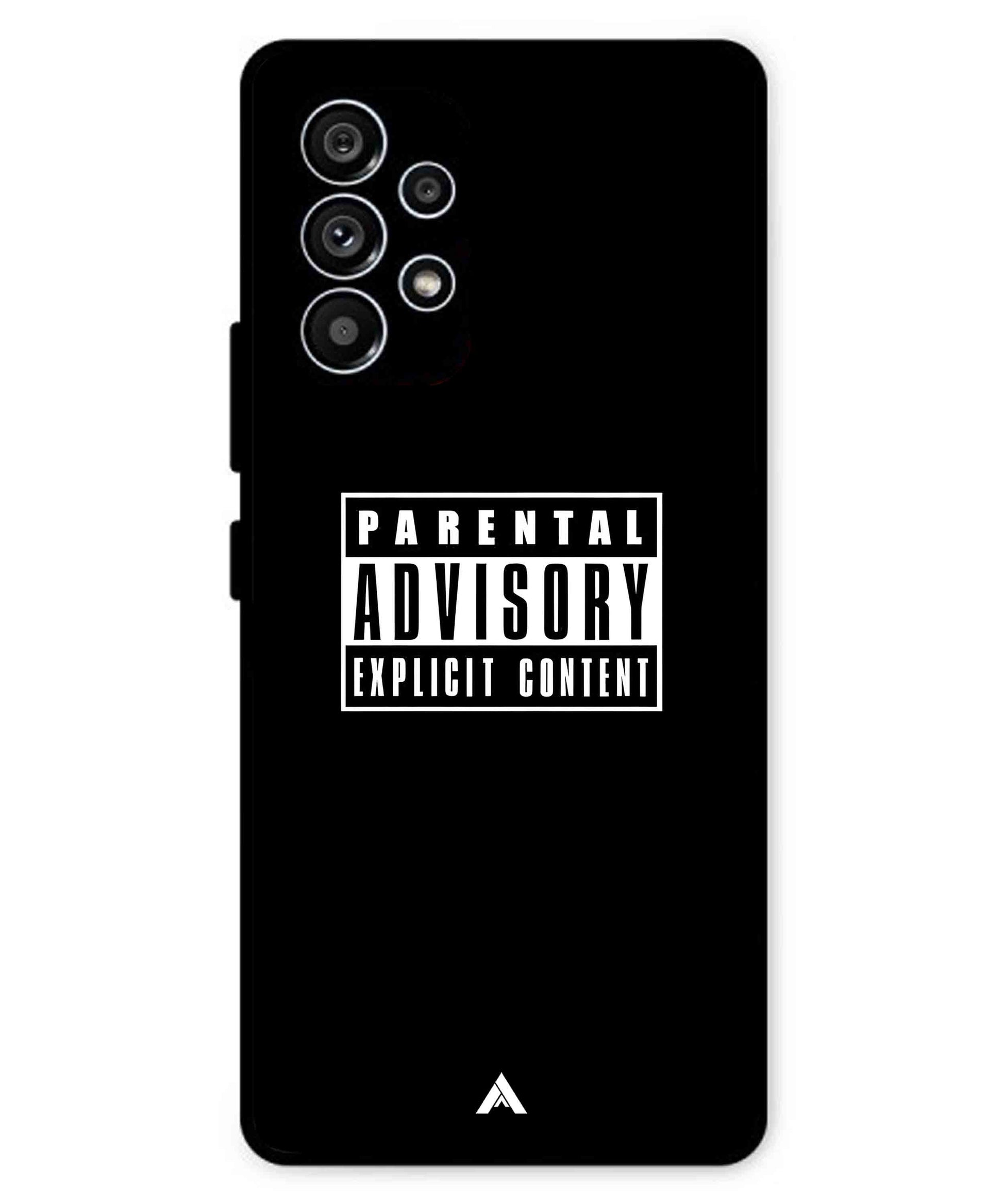 Parental Advisory Metal Back Cover Phone Case for Samsung Galaxy A53