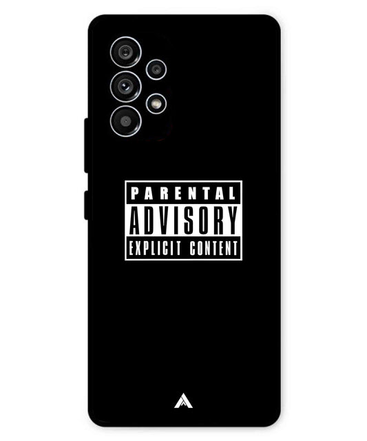 Parental Advisory Metal Back Cover Phone Case for Samsung Galaxy A53