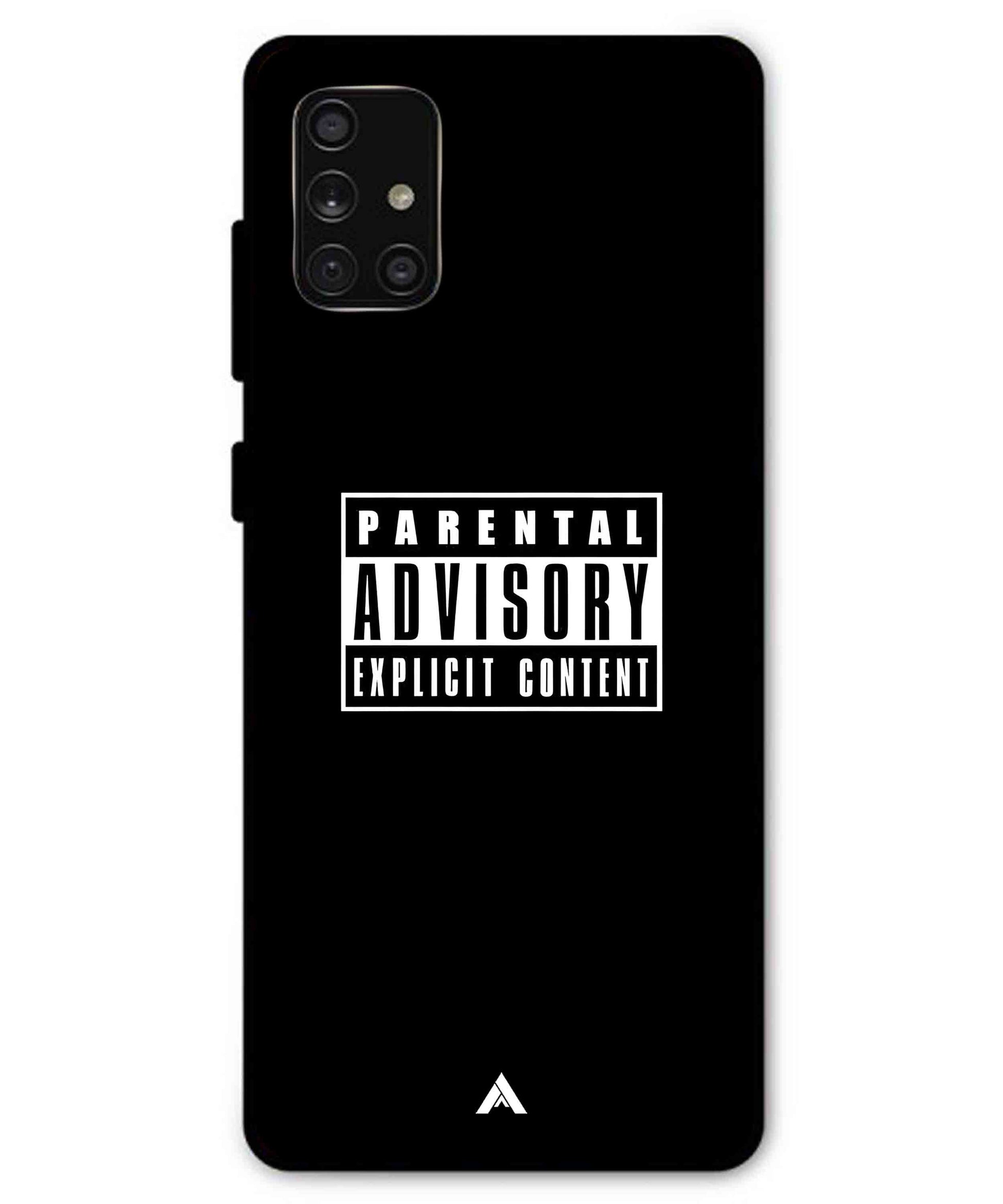 Parental Advisory Metal Back Cover Phone Case for Samsung Galaxy A71