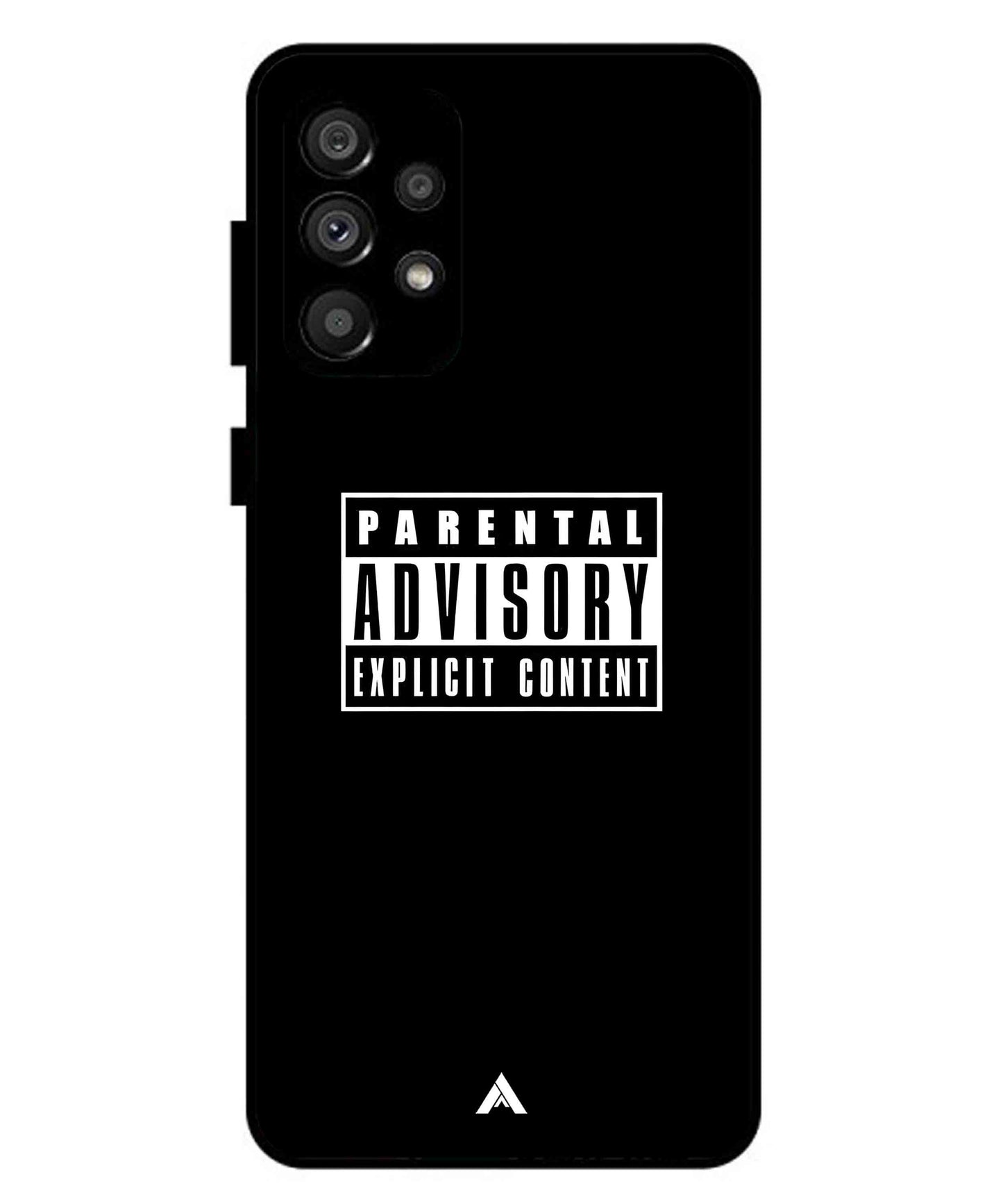 Parental Advisory Metal Back Cover Phone Case for Samsung Galaxy A73