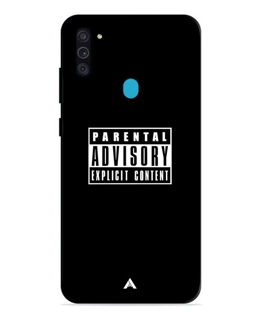 Parental Advisory Metal Back Cover Phone Case for Samsung Galaxy F11