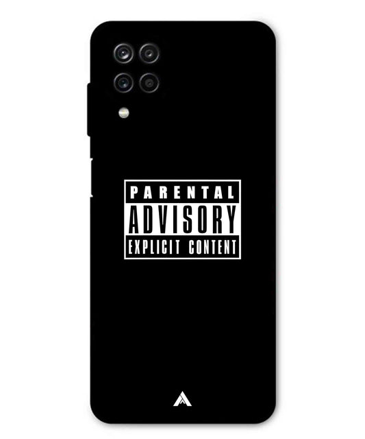Parental Advisory Metal Back Cover Phone Case for Samsung Galaxy F12