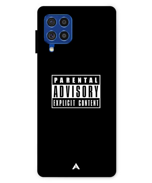 Parental Advisory Metal Back Cover Phone Case for Samsung Galaxy F62