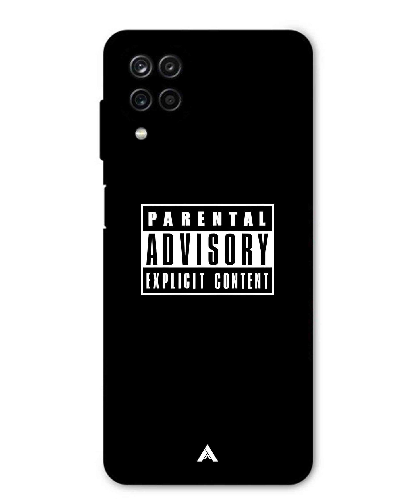 Parental Advisory Metal Back Cover Phone Case for Samsung Galaxy M12