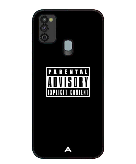 Parental Advisory Metal Back Cover Phone Case for Samsung Galaxy M30s