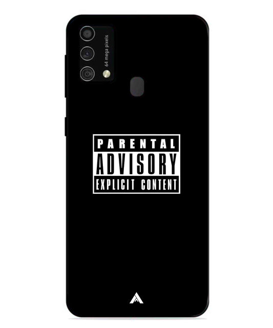 Parental Advisory Metal Back Cover Phone Case for Samsung Galaxy M31