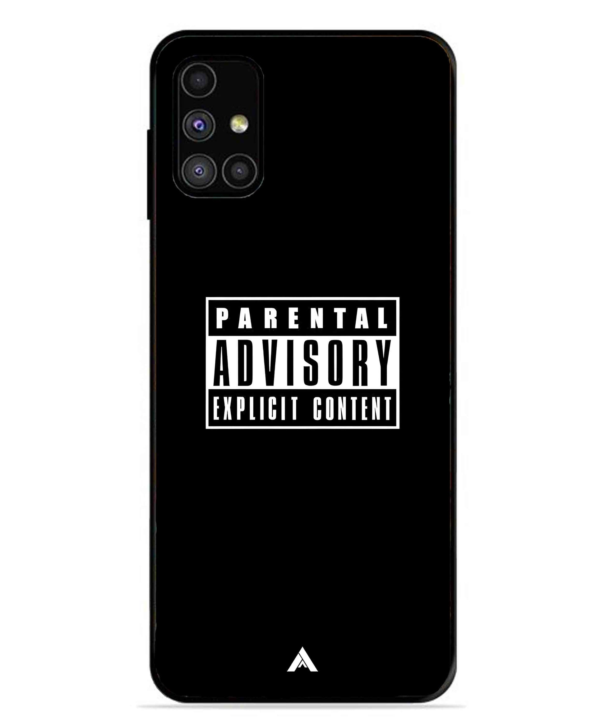 Parental Advisory Metal Back Cover Phone Case for Samsung Galaxy M31s