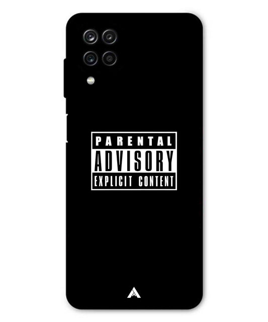 Parental Advisory Metal Back Cover Phone Case for Samsung Galaxy M32 4G