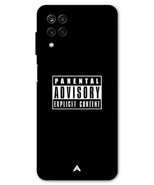 Parental Advisory Metal Back Cover Phone Case for Samsung Galaxy M42