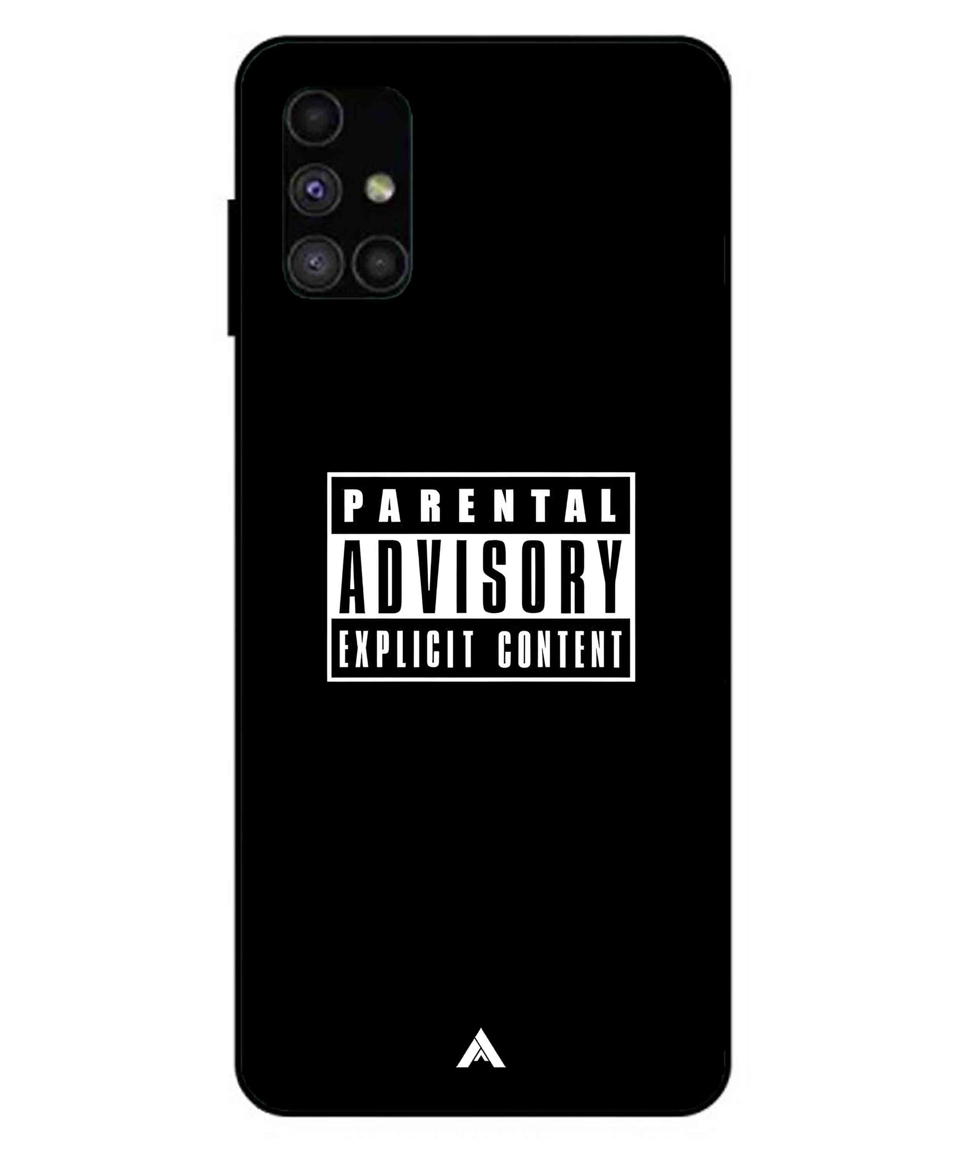 Parental Advisory Metal Back Cover Phone Case for Samsung Galaxy M51