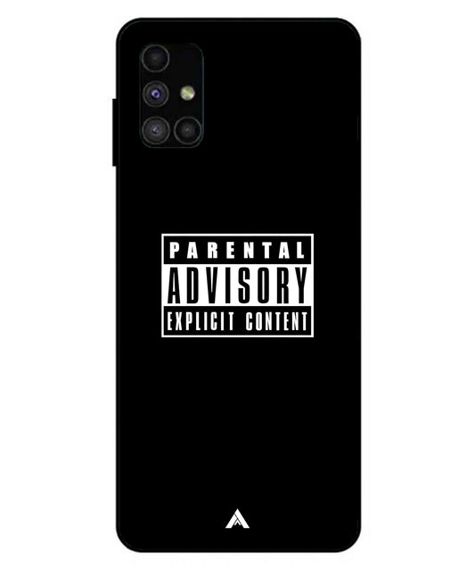 Parental Advisory Metal Back Cover Phone Case for Samsung Galaxy M51