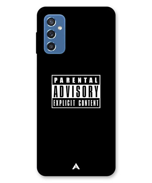 Parental Advisory Metal Back Cover Phone Case for Samsung Galaxy M52