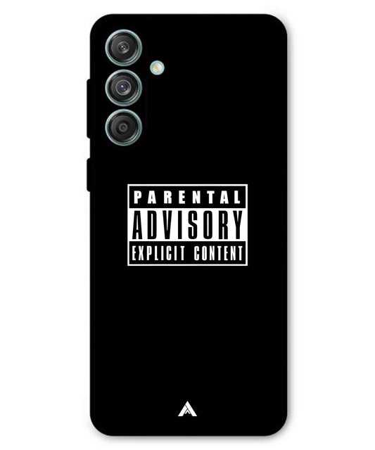 Parental Advisory Metal Back Cover Phone Case for Samsung Galaxy M55