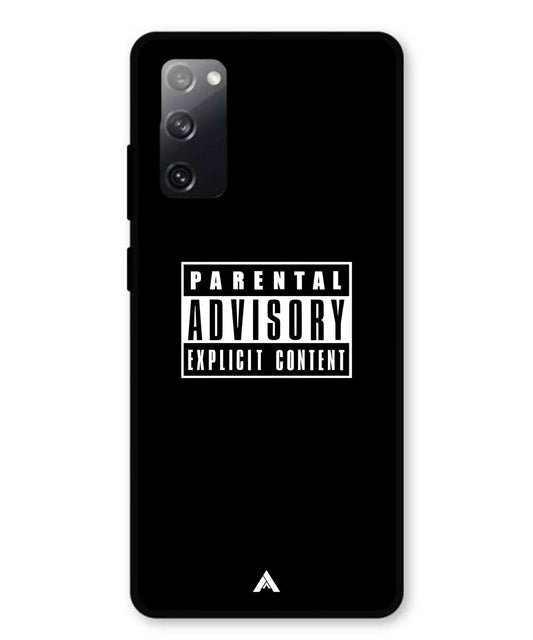 Parental Advisory Metal Back Cover Phone Case for Samsung Galaxy S20