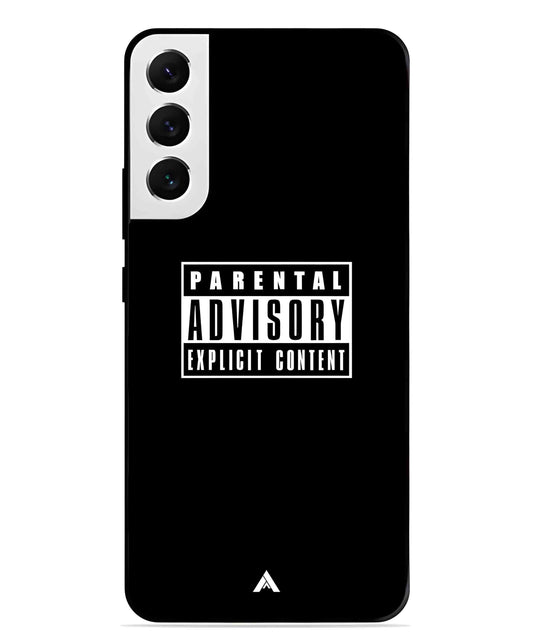 Parental Advisory Metal Back Cover Phone Case for Samsung Galaxy S22