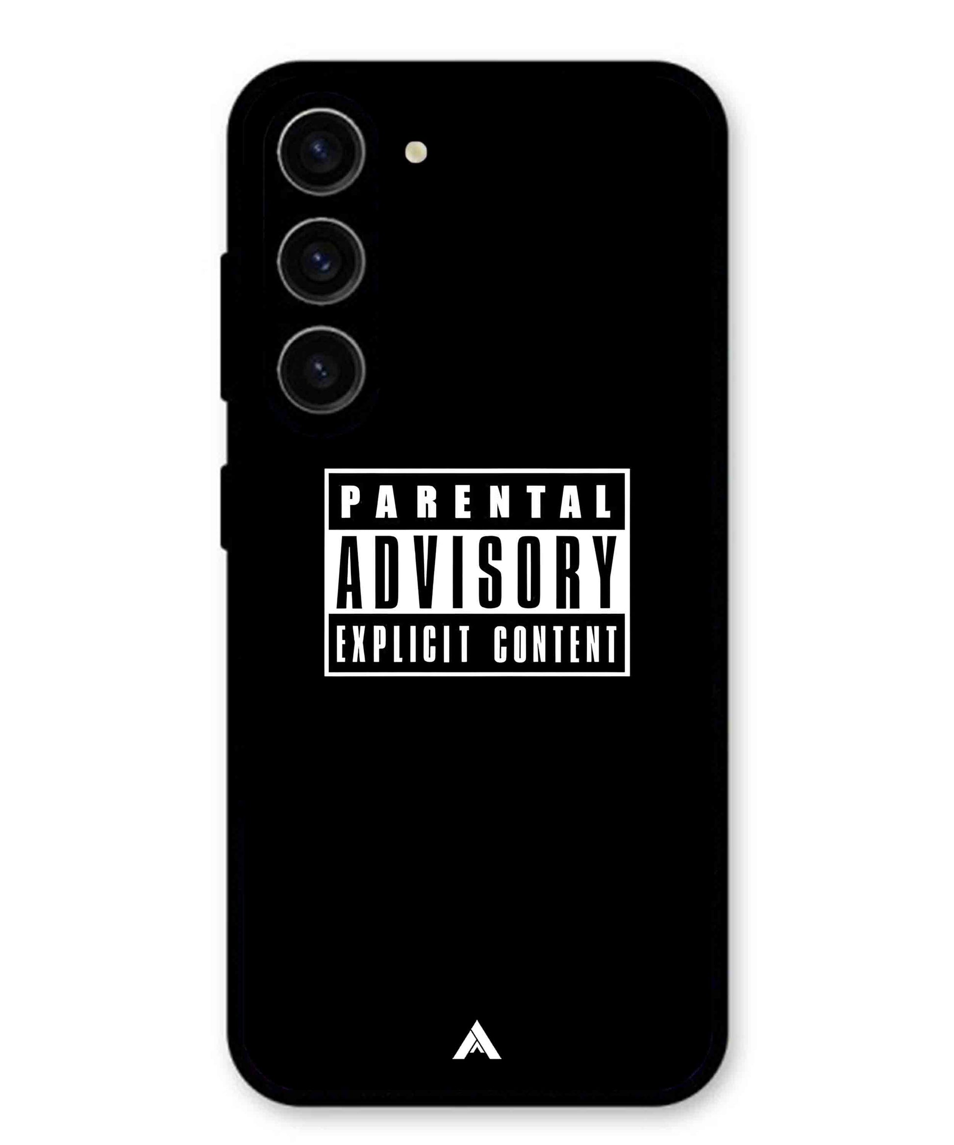 Parental Advisory Metal Back Cover Phone Case for Samsung Galaxy S23